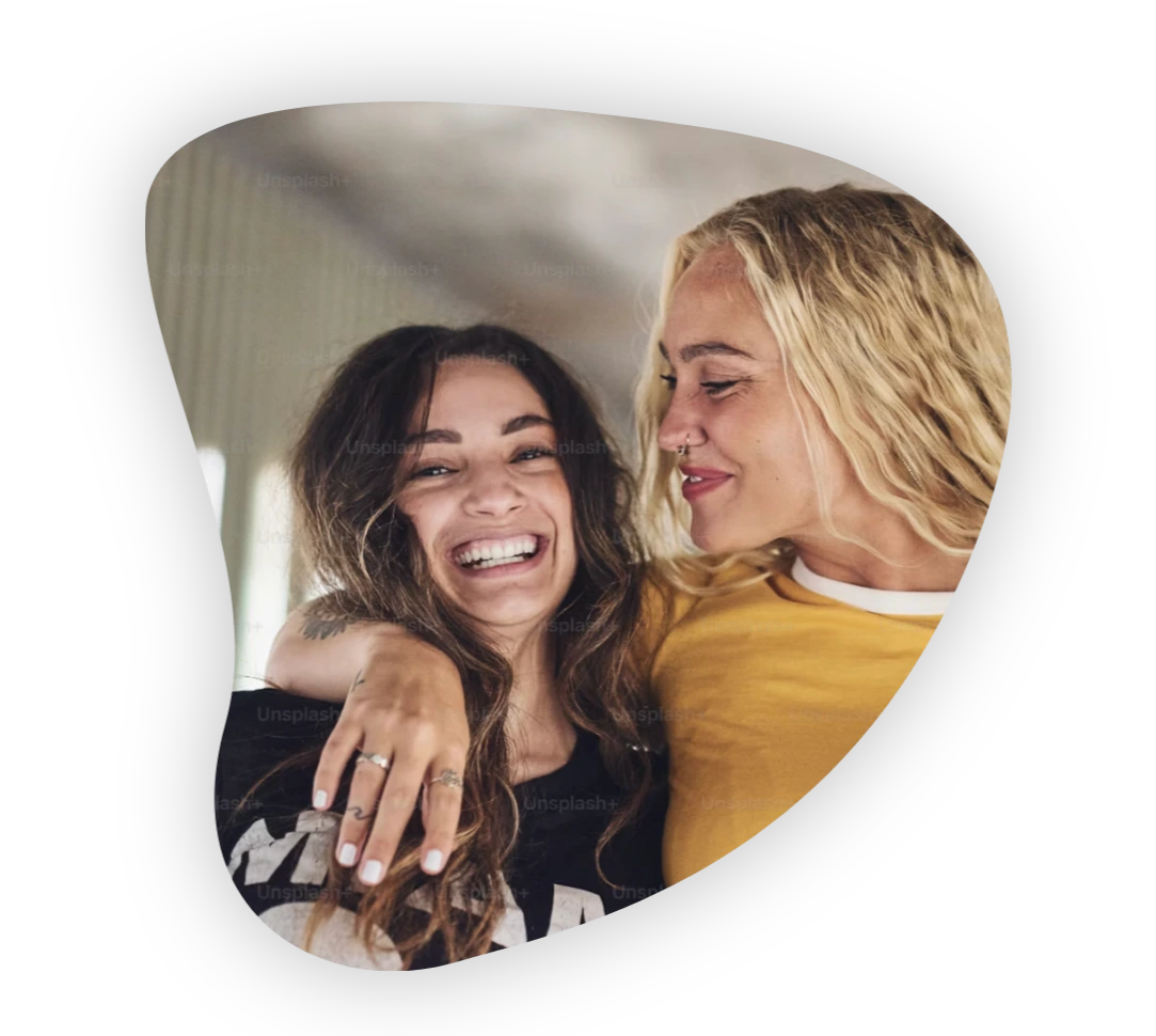 Two women sharing a close friendship and genuine connection