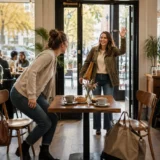 meeting a new friend for the first time: two women meeting up and smiling together